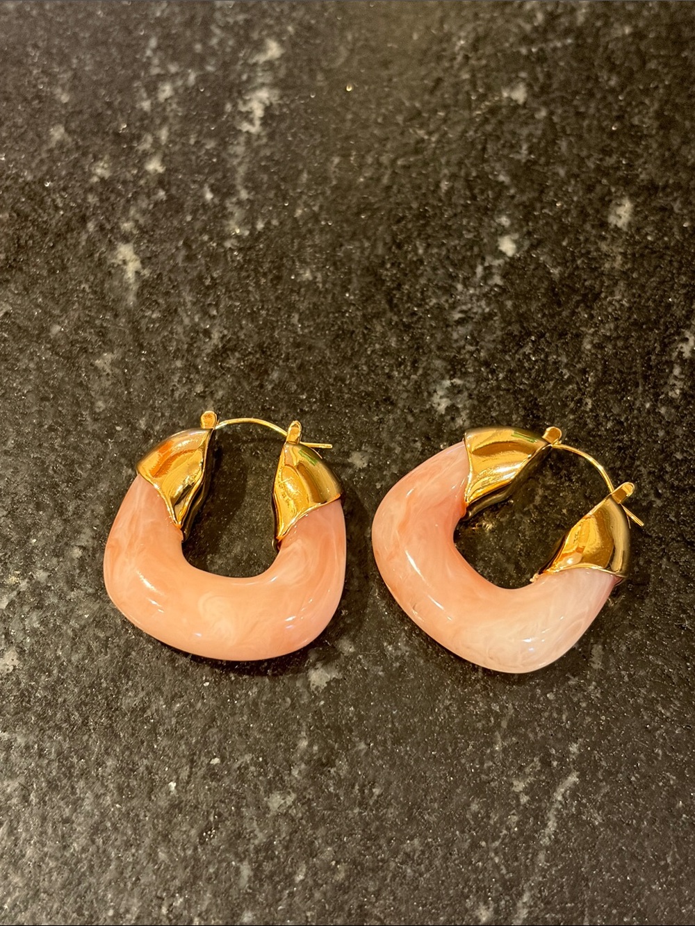 Marbled pink Lizzie Fortunato organic hoops